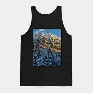 Mountains with snow in the sunset Tank Top